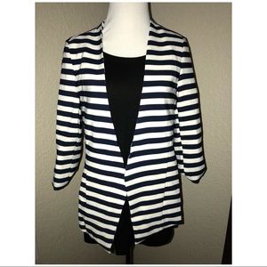 NWOT Shein Navy Blue Striped Blazer
